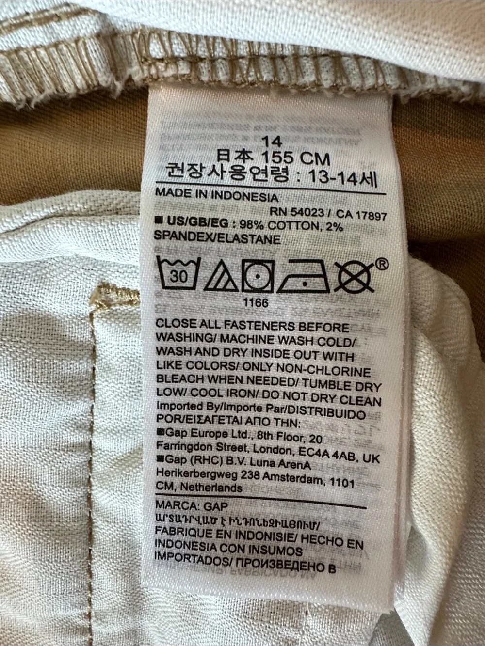 GAP Kids Uniform Straight-Fit Stretch Khakis 14